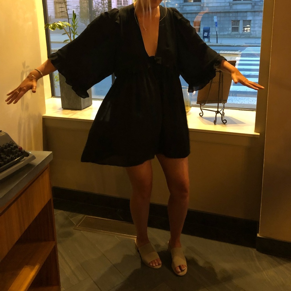 Stone Cold Fox Black Ruffle Dress